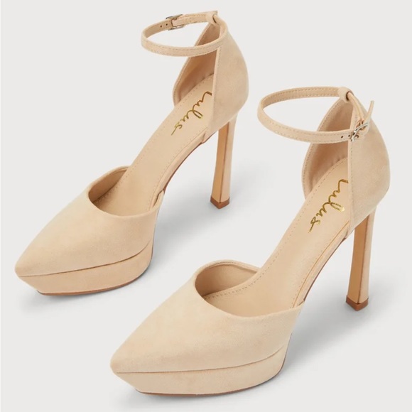 Lulu’s Salena nude suede platform SZ 8.5 NWOT - Picture 2 of 4